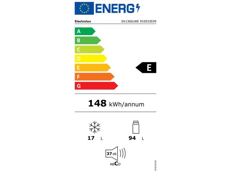 Electrolux Einbaukühlschrank EK136SLSW Braun, Tür links (wechselbar)