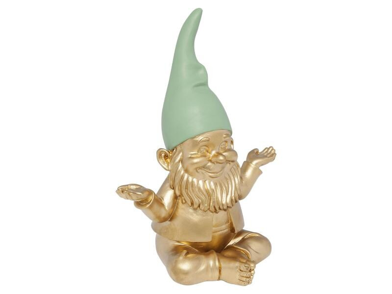 Kare Dekofigur Zwerg Meditation, Gold-Grün