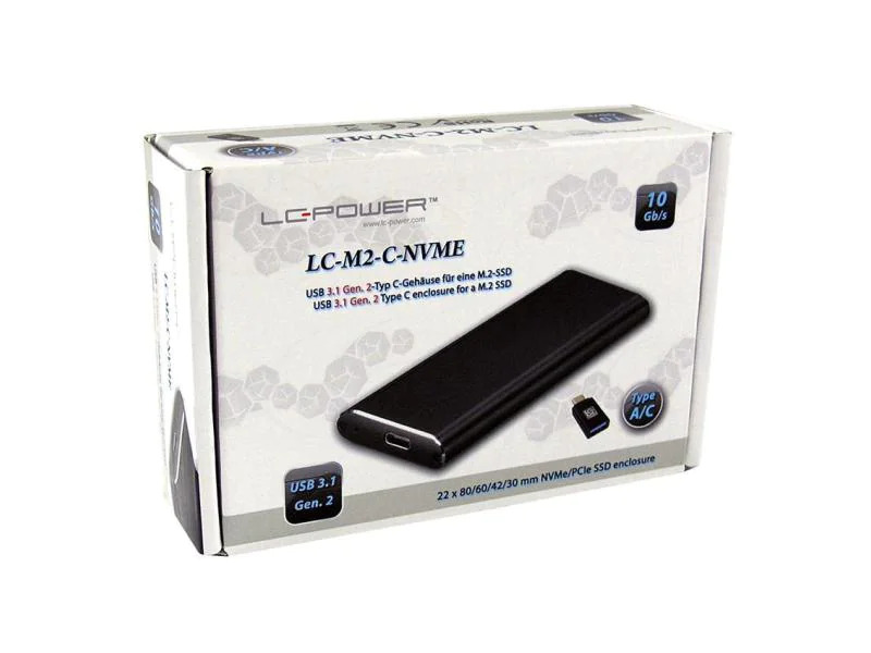 LC-Power Externes Gehäuse LC-M2-C-NVME M.2