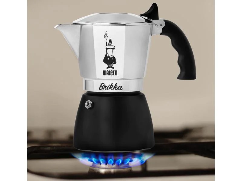 Bialetti Espressokanne New Brikka 4 Tassen, Silber