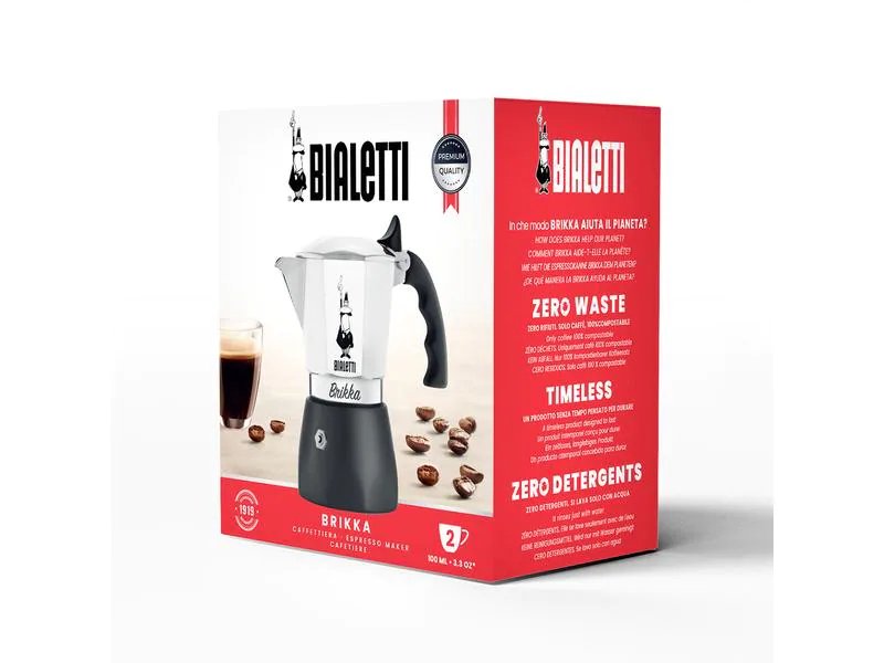 Bialetti Espressokanne New Brikka 4 Tassen, Silber