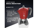 Bialetti Espressokanne New Moka Induktion 6 Tassen, Rot