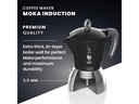 Bialetti Espressokanne New Moka Induktion 6 Tassen, Schwarz