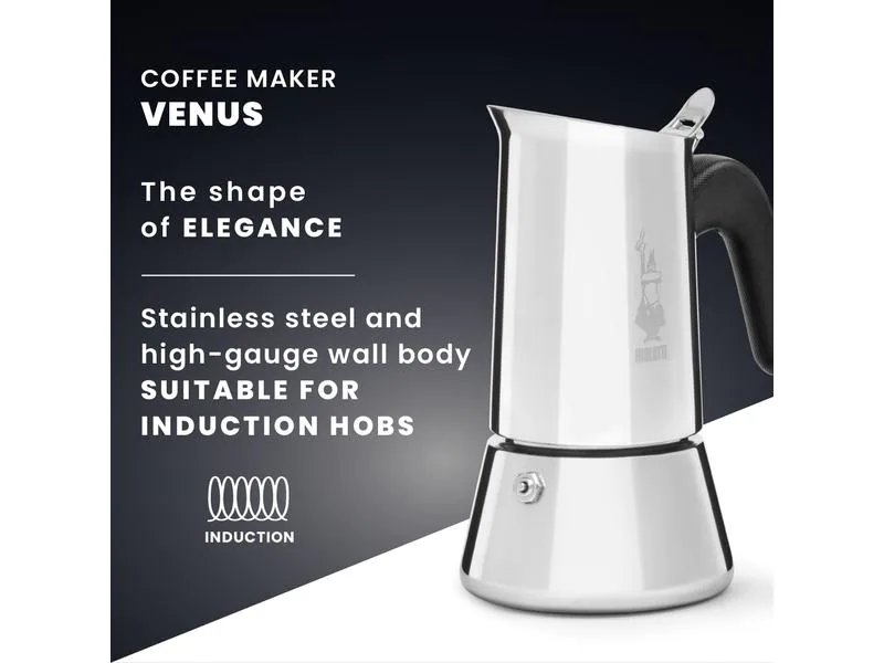 Bialetti Espressokanne New Venus 6 Tassen, Silber