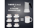 Bialetti Espressokanne New Venus 6 Tassen, Silber