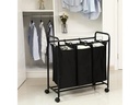 Songmics Wäschesammler 132 l, Schwarz