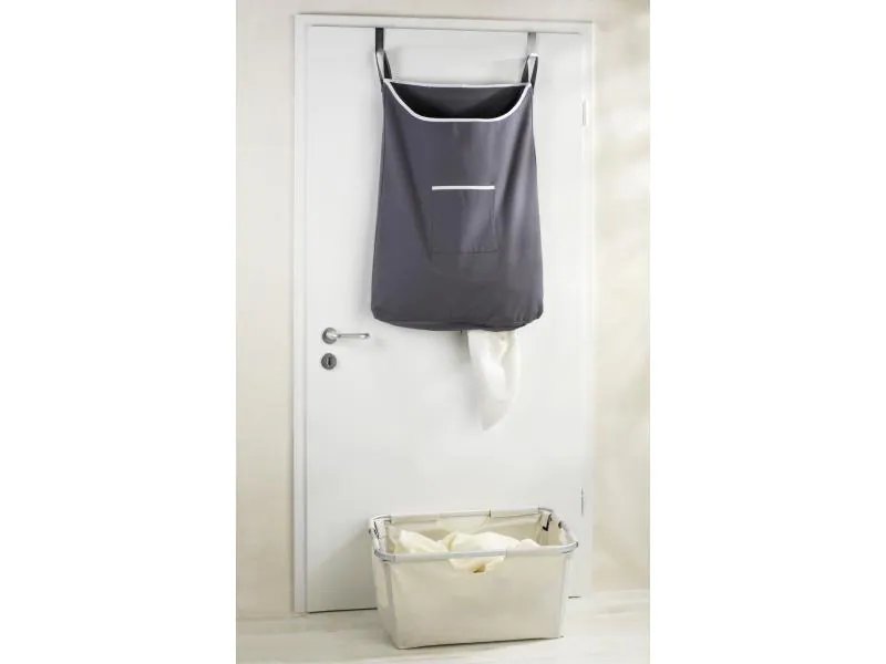 Wenko Wäschesammler Canguro  Grau/Silber, 65 l