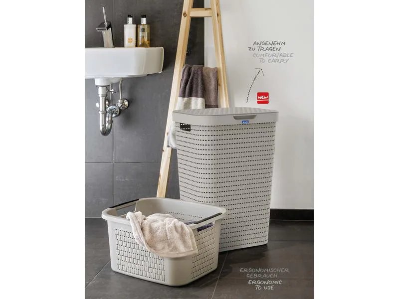 Rotho Wäschesammler Country Beige, 55 l