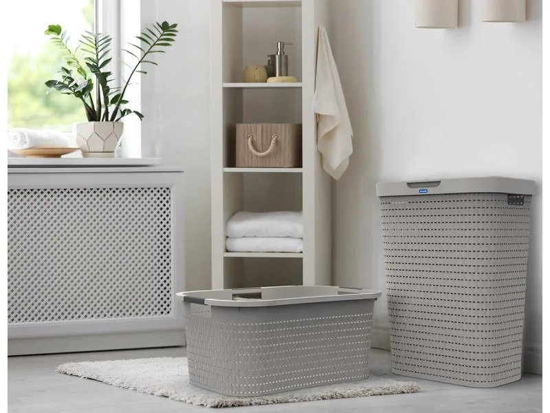 Rotho Wäschesammler Country Anthrazit, 55 l