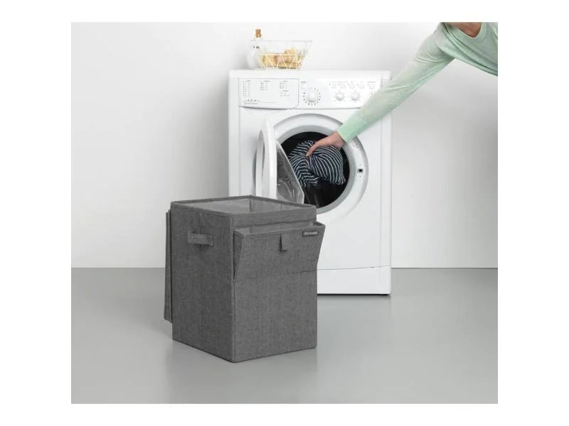 Brabantia Wäschesammler stapelbar, 35 Liter, Schwarz