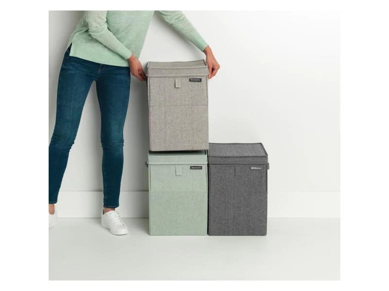 Brabantia Wäschesammler stapelbar, 35 Liter, Schwarz
