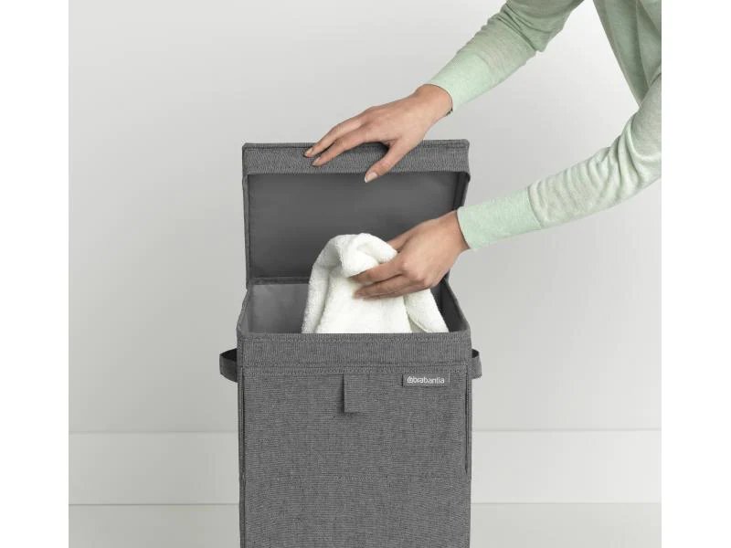 Brabantia Wäschesammler stapelbar, 35 Liter, Schwarz