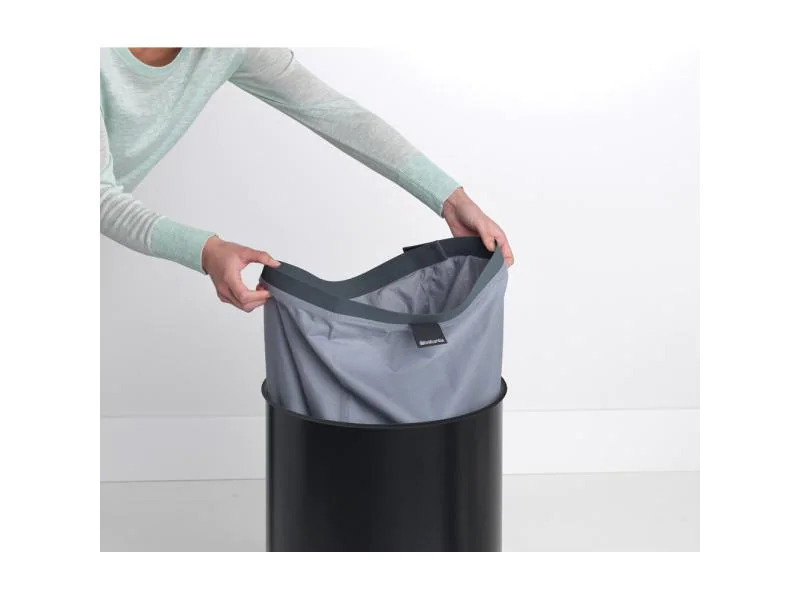 Brabantia Wäschesammler mit Korkdeckel, 60 Liter, Schwarz