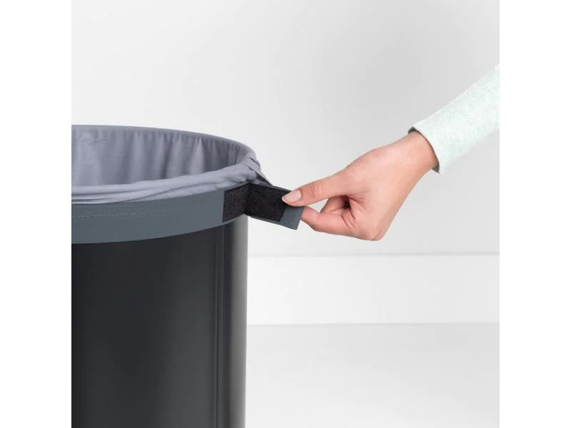 Brabantia Wäschesammler mit Korkdeckel, 60 Liter, Schwarz