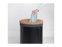 Brabantia Wäschesammler mit Korkdeckel, 60 Liter, Schwarz
