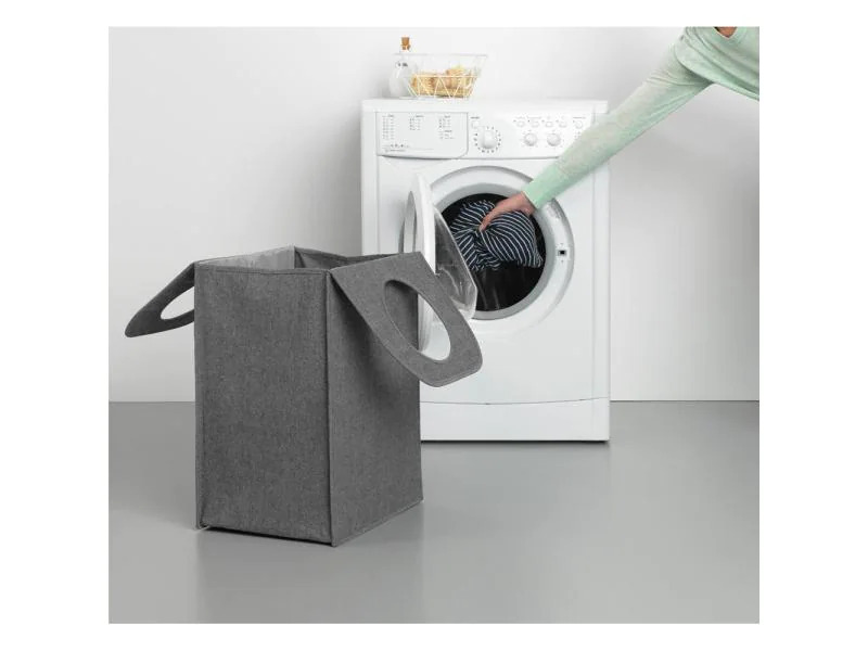 Brabantia Wäschesammler faltbar, 55 Liter, Schwarz
