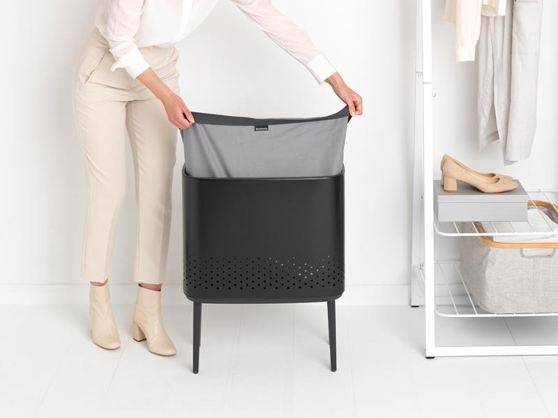 Brabantia Wäschesammler BO Schwarz, 60 l