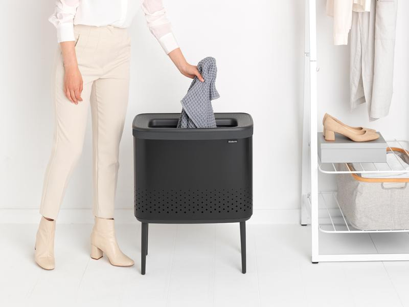 Brabantia Wäschesammler BO Schwarz, 60 l