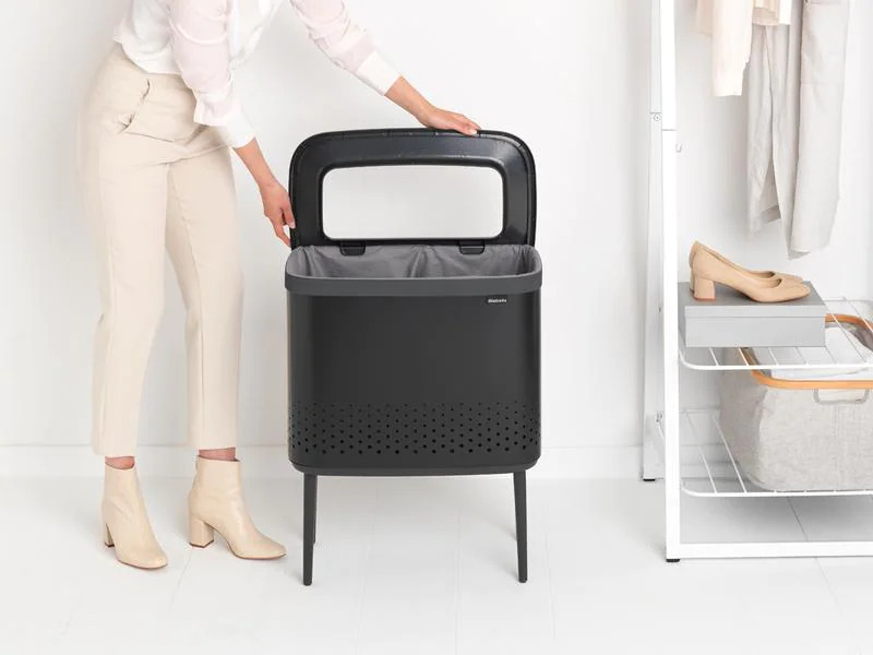 Brabantia Wäschesammler BO Schwarz, 60 l