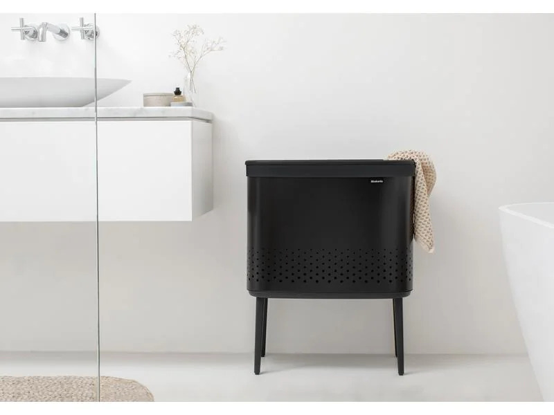 Brabantia Wäschesammler BO Schwarz, 60 l