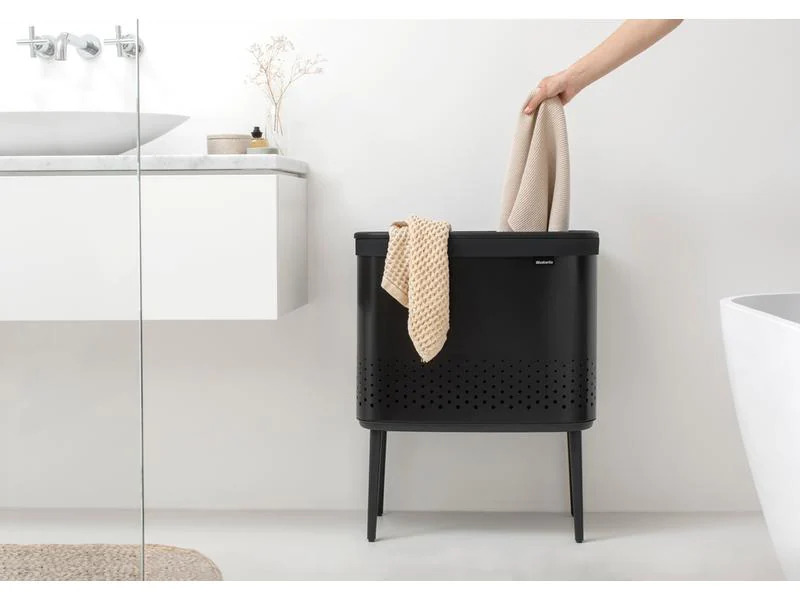 Brabantia Wäschesammler BO Schwarz, 60 l