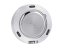 Mondaine Tischuhr mit Magnet Ø 5 cm, Silber/Weiss