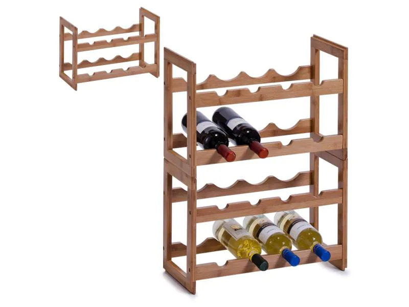 Zeller Present Weinregal stapelbar für 8 Flaschen, Braun