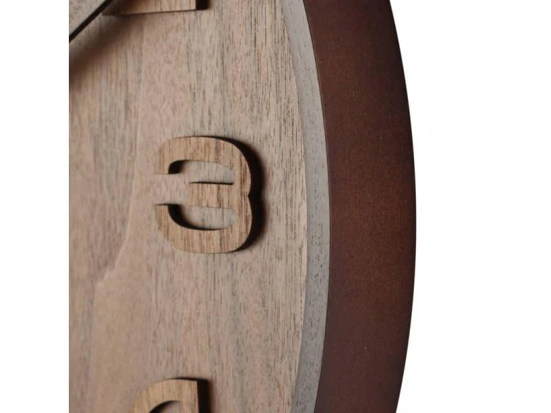 NeXtime Wanduhr Wood Wood Big Ø 53 cm Braun