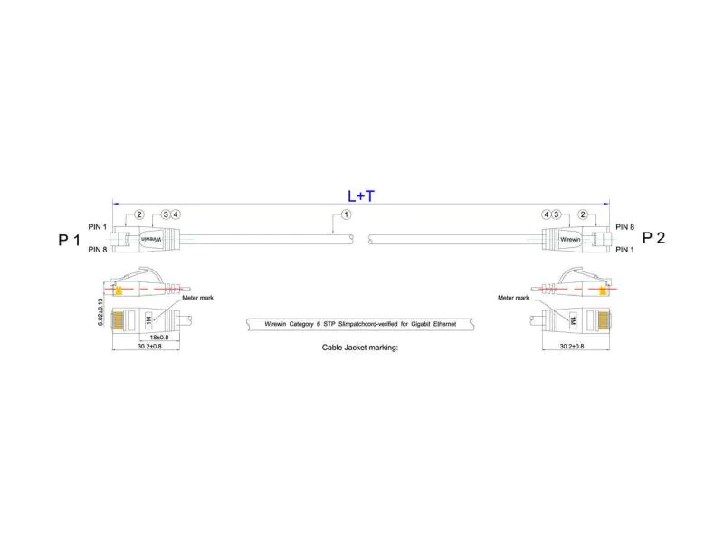 SLIM Slimpatchkabel  Cat 6, U/FTP, 0.15 m, Gelb