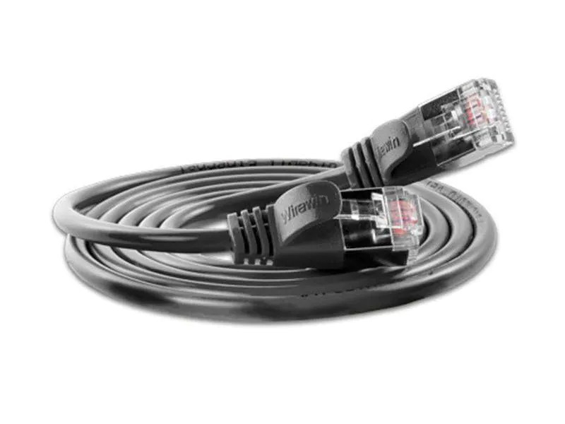 SLIM Slimpatchkabel  Cat 6, U/FTP, 0.15 m, Schwarz