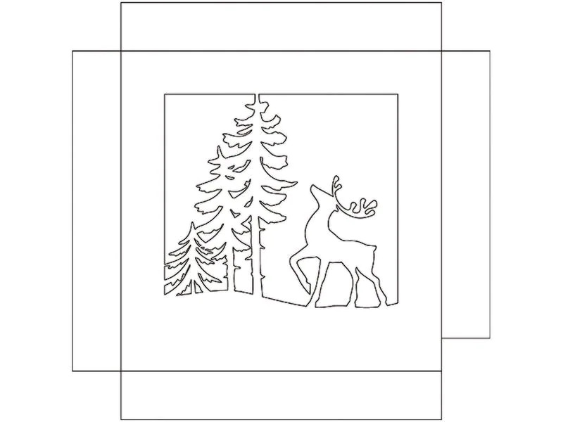 URSUS Bastelset Shadow Box Winterwald, 19 x 19 cm, 1 Stück