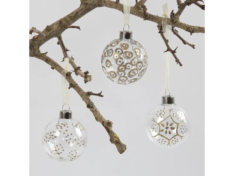 Creativ Company Weihnachtskugeln 7.9 x 8.9 cm zum Befüllen, 6 Stück