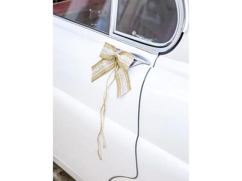 Partydeco Partyaccessoire Auto Dekoration Set 5-teilig, Braun/Weiss