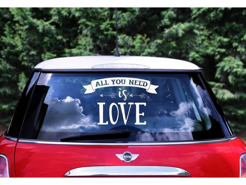 Partydeco Partyaccessoire Auto Sticker 33 x 45 cm, Weiss