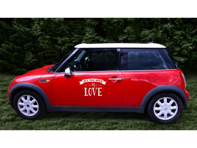 Partydeco Partyaccessoire Auto Sticker 33 x 45 cm, Weiss