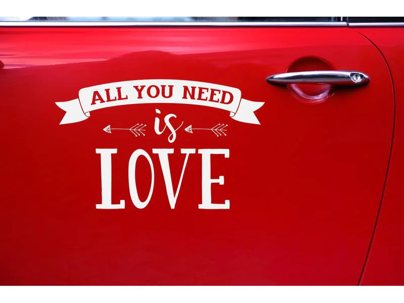 Partydeco Partyaccessoire Auto Sticker 33 x 45 cm, Weiss