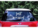 Partydeco Partyaccessoire Auto Sticker Just Married 33 x 45 cm, Weiss