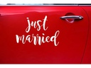 Partydeco Partyaccessoire Auto Sticker Just Married 33 x 45 cm, Weiss