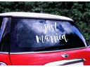 Partydeco Partyaccessoire Auto Sticker Just Married 33 x 45 cm, Weiss