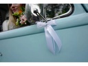 Partydeco Partyaccessoire Autodekoration Schleife Satin 14 cm, Weiss