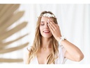 Partydeco Partyaccessoire Blumenarmband Weiss