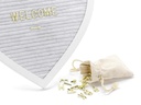 Partydeco Partyaccessoire Buchstabentafel Herz mit Buchstaben, Weiss