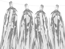 Partydeco Partyaccessoire Girlande Quasten 1.5 m, Silber