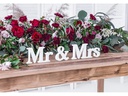 Partydeco Partyaccessoire Holzschrift Mr &amp; Mrs 50 x 9.5 cm, Weiss