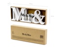 Partydeco Partyaccessoire Holzschrift Mr &amp; Mrs 50 x 9.5 cm, Weiss