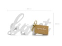 Partydeco Partyaccessoire Holzschrift Sweet Bar 37 x 10 cm, Weiss