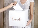 Partydeco Partyaccessoire Kartenbox Cards 24 x 24 cm, Weiss/Rosegold