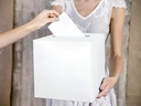 Partydeco Partyaccessoire Kartenbox Uni 24 x 24 x 24 cm, Weiss