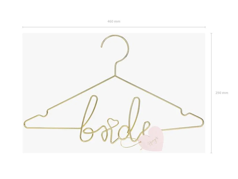 Partydeco Partyaccessoire Kleiderbügel Bride 45 x 27 cm, Gold