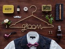 Partydeco Partyaccessoire Kleiderbügel Groom 45 x 27 cm, Gold